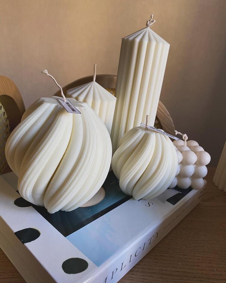 5;li Doğal Dekoratif Mum Seti %100 Soya Wax