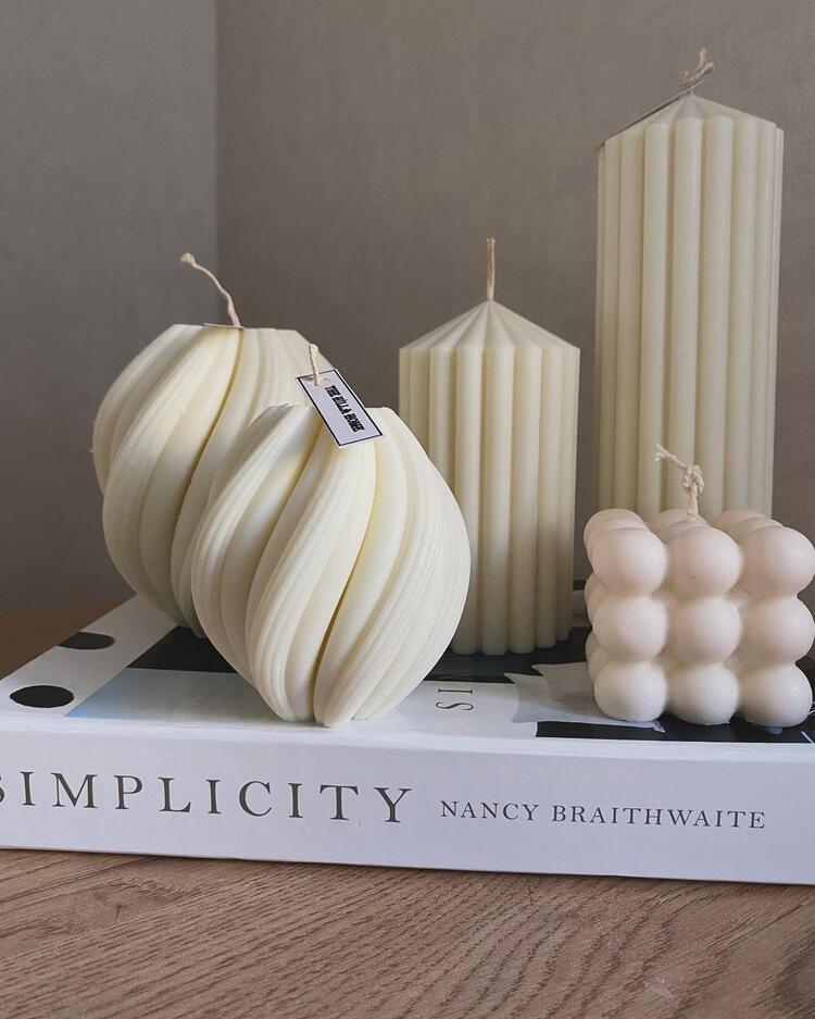 5;li Doğal Dekoratif Mum Seti %100 Soya Wax