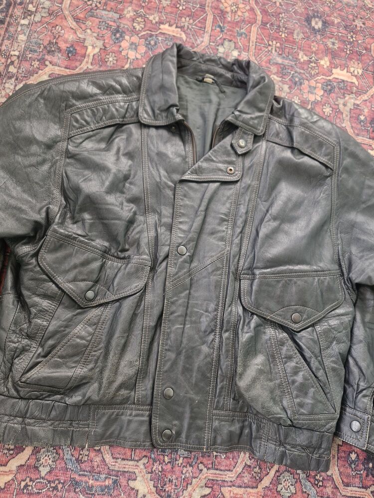 Vintage Bomber Deri Ceket