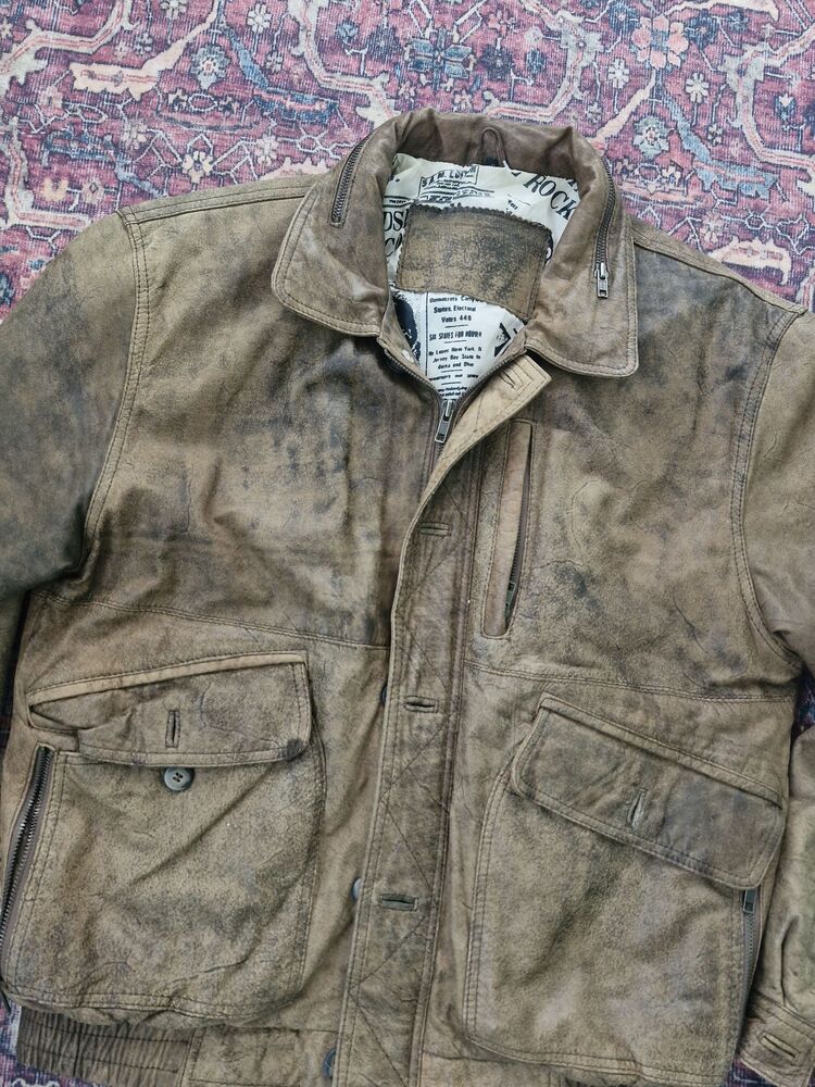 Vintage Bomber Deri Ceket