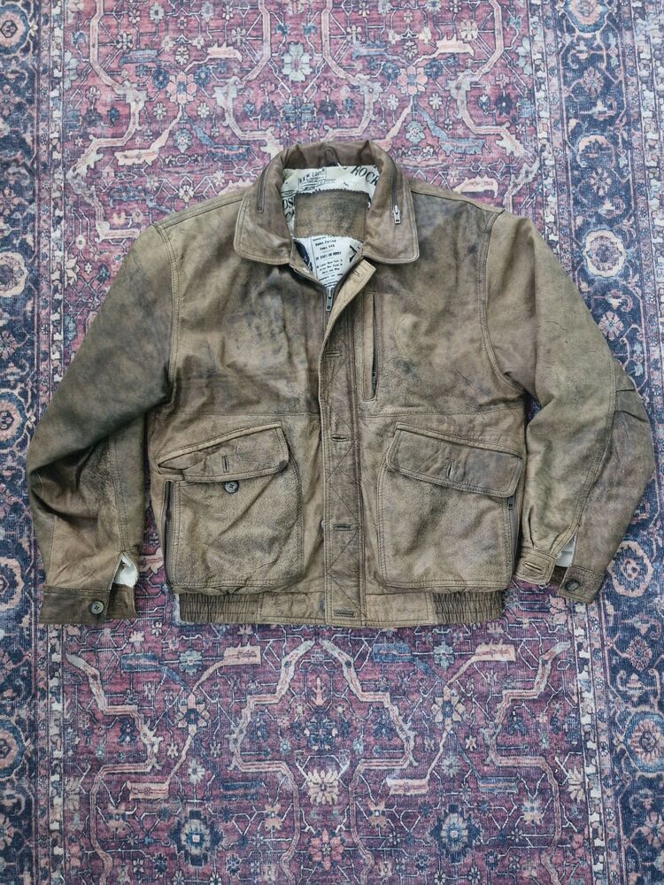 Vintage Bomber Deri Ceket
