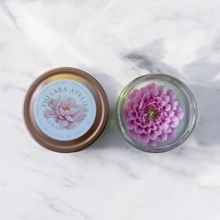 Peony Flower candle