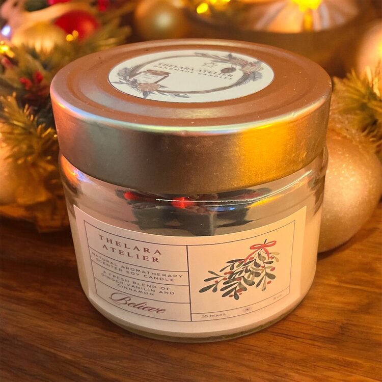 Poinsettia candle