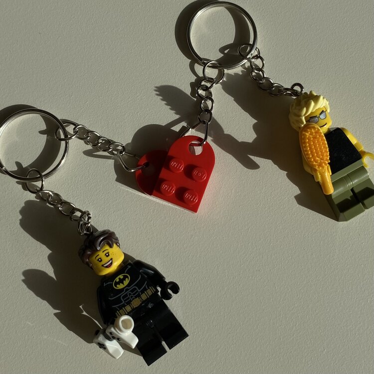 Kişiselleştirilebilir Çift Lego Figür Anahtarlık