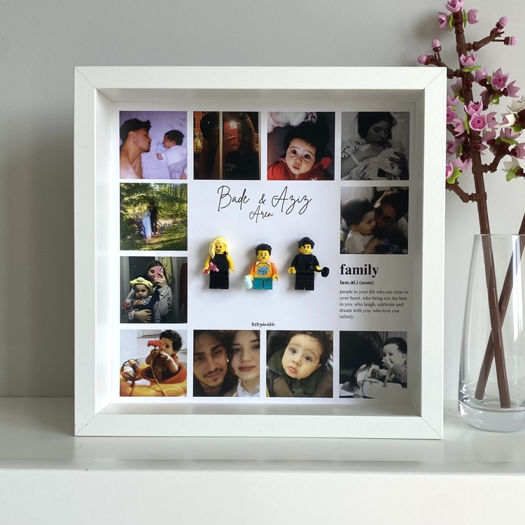 25x25 Fotoğraflı İki Figürlü Kişiselleştirilebilir Çerçeve