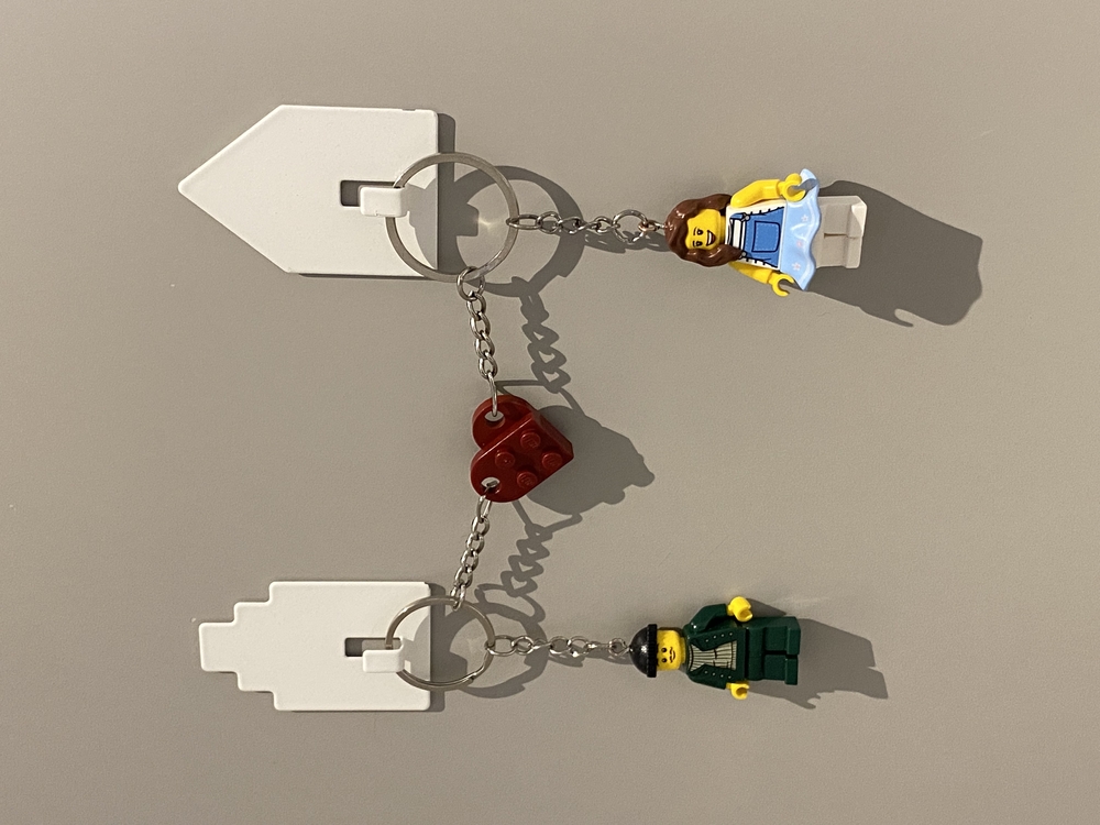 Kişiselleştirilebilir Çift Lego Figür Anahtarlık