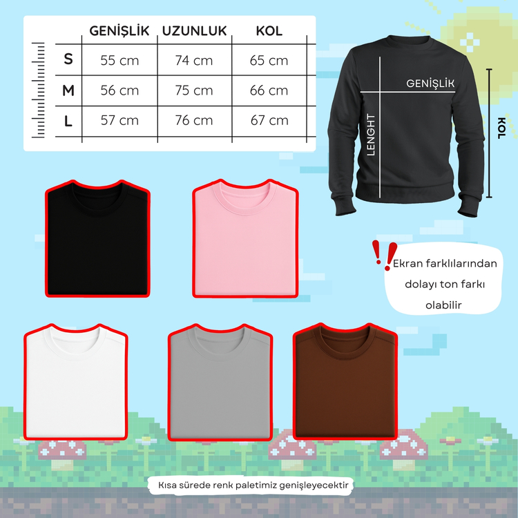 PİKSEL KALPLER Sweatshirt