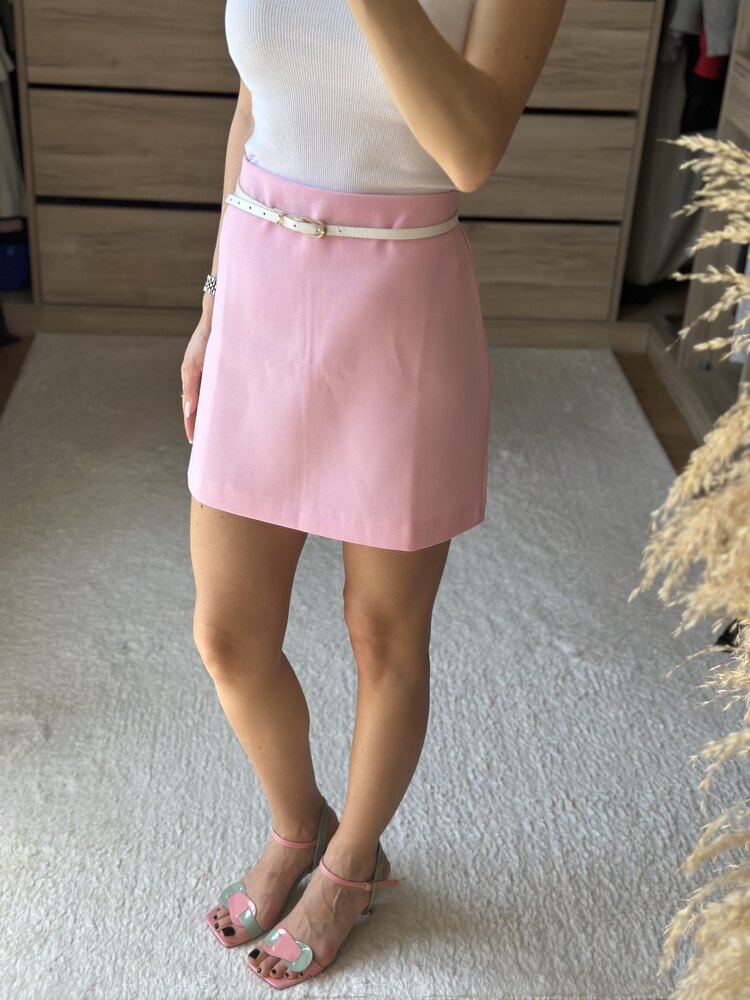 Orj. Marka Etiketli Pembe Mini Etek