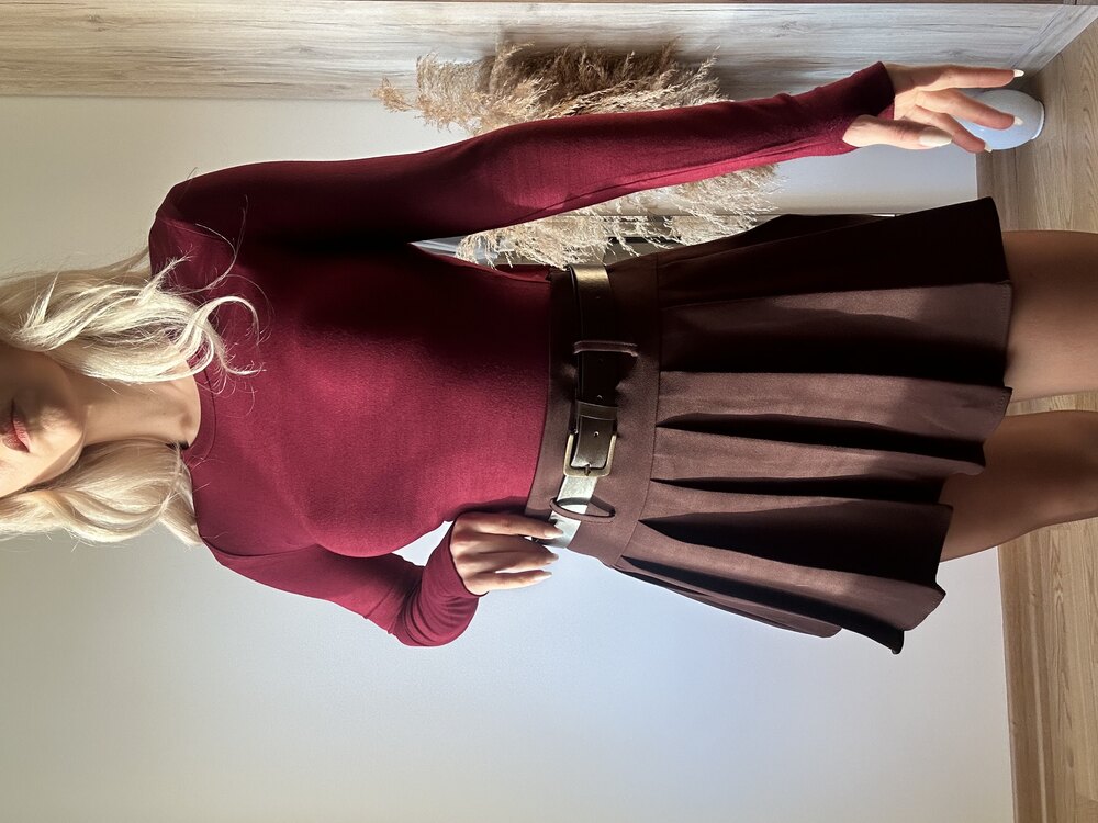 Oysho Kumaş Bordo Bluz