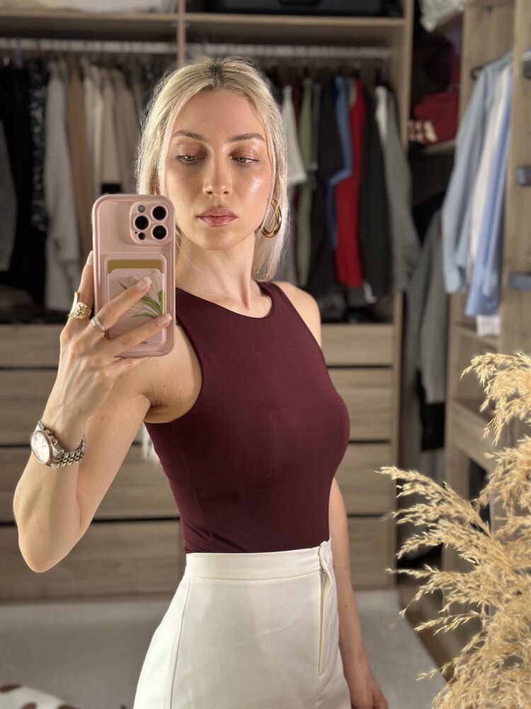 Çıtçıtlı Astarlı Bordo Atlet