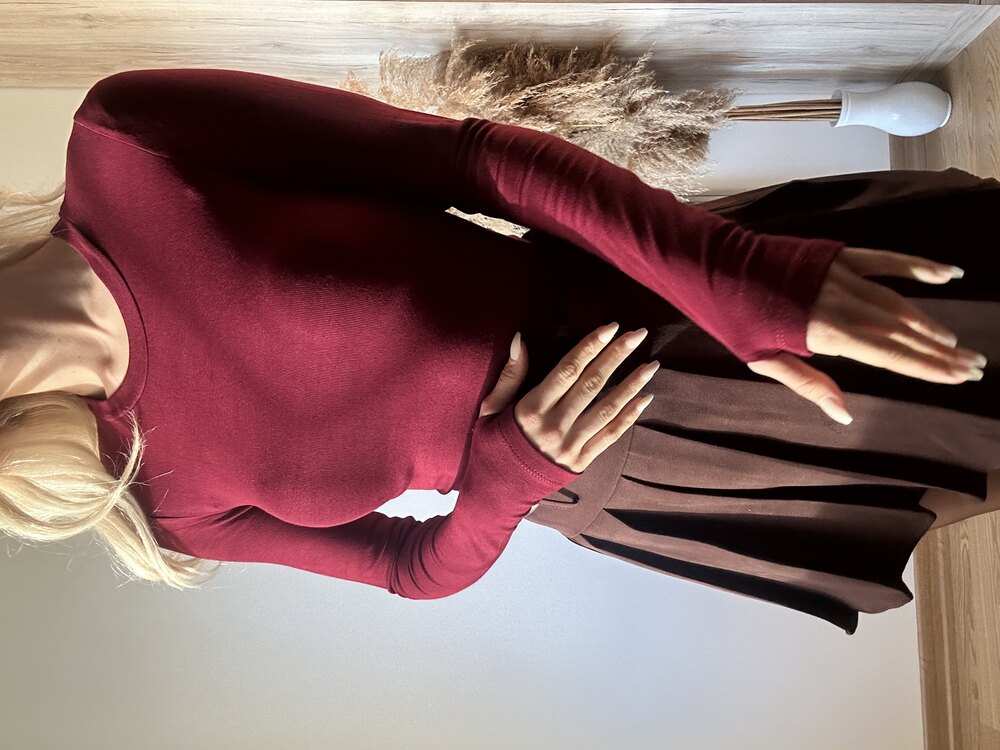 Oysho Kumaş Bordo Bluz