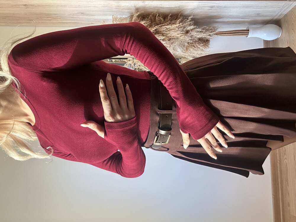 Oysho Kumaş Bordo Bluz