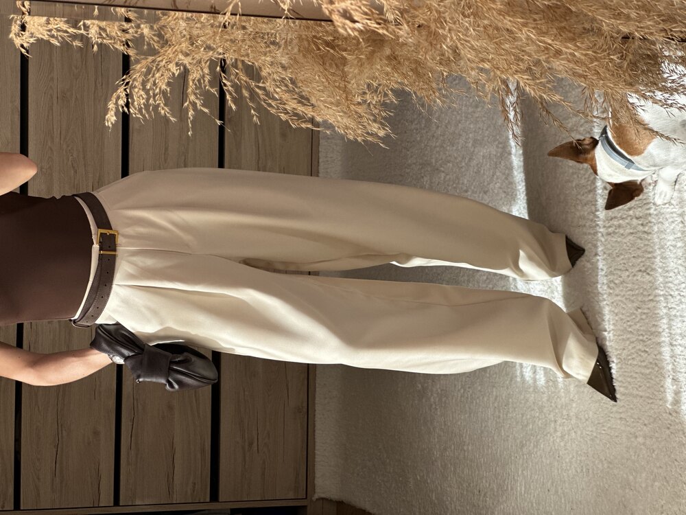 Premium Krem Palazzo Pantolon