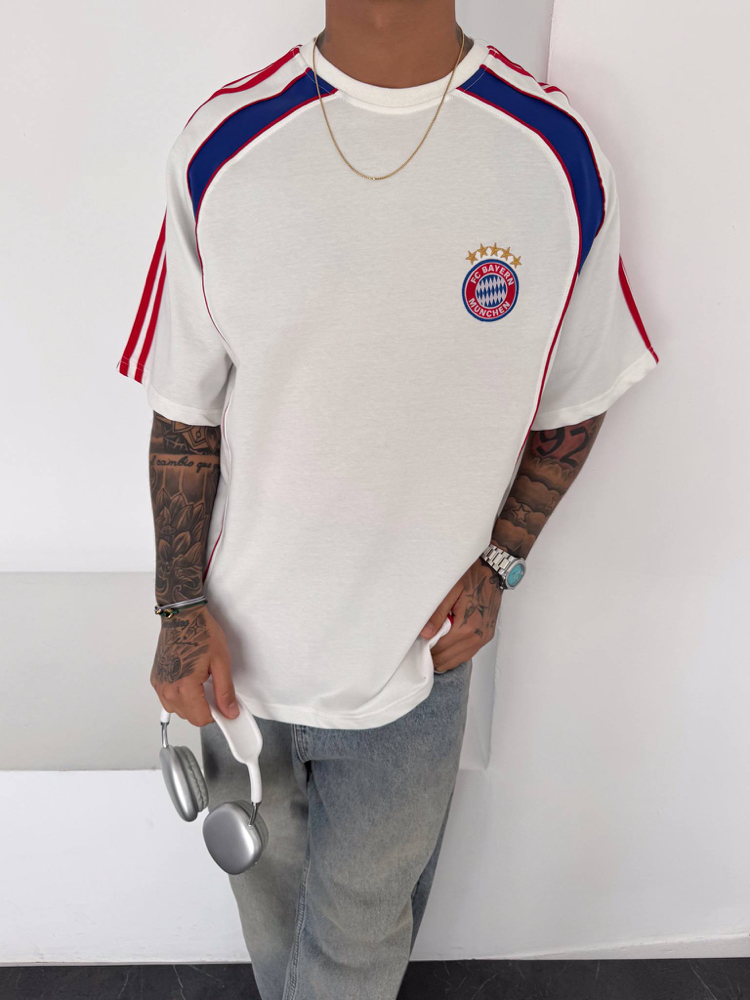BAYERN MÜNİH RETRO OVERSİZE T-SHİRT BEYAZ