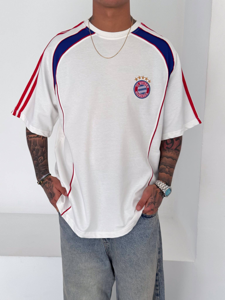 BAYERN MÜNİH RETRO OVERSİZE T-SHİRT BEYAZ