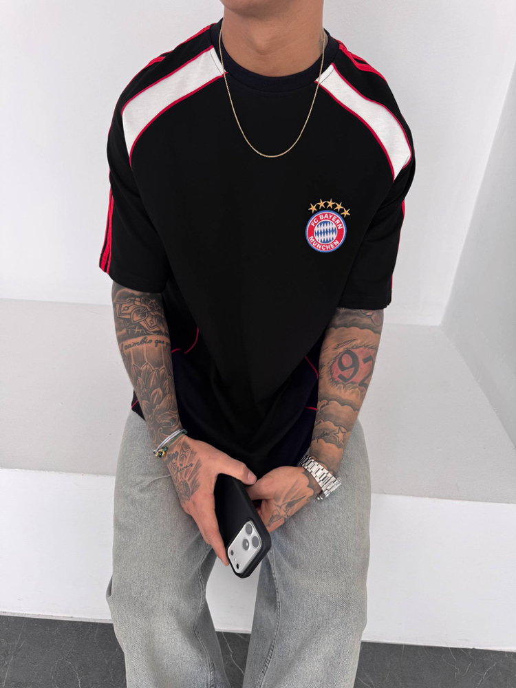 BAYERN MÜNİH RETRO OVERSİZE T-SHİRT SİYAH