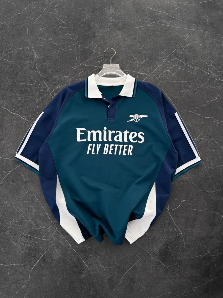 ARSENAL OVERSİZE POLO YAKA T-SHİRT / PETROL