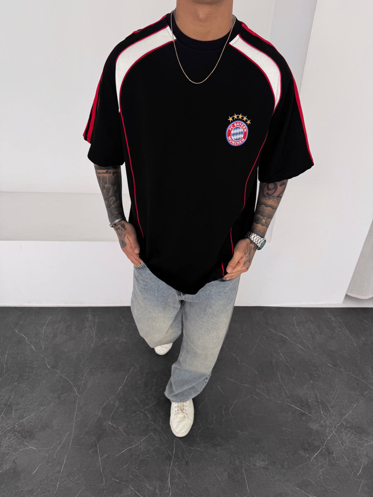 BAYERN MÜNİH RETRO OVERSİZE T-SHİRT SİYAH