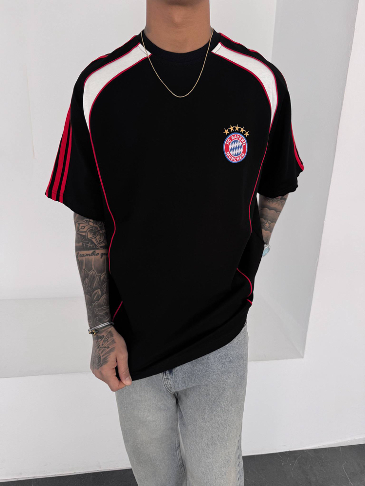 BAYERN MÜNİH RETRO OVERSİZE T-SHİRT SİYAH