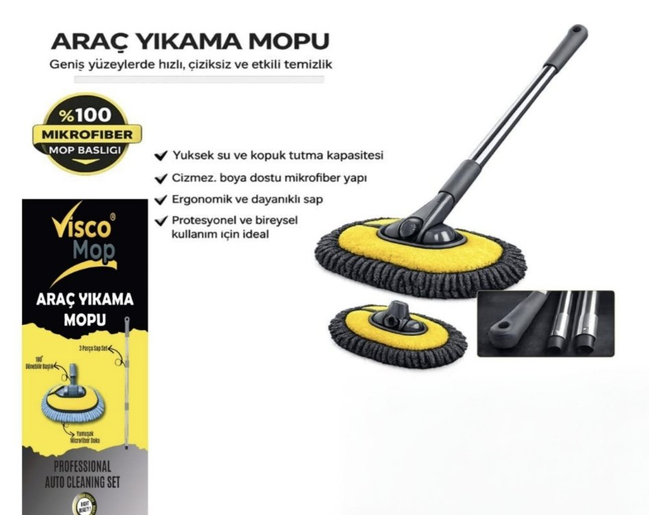 Yumuşak Başlıklı Araç Yıkama mopu