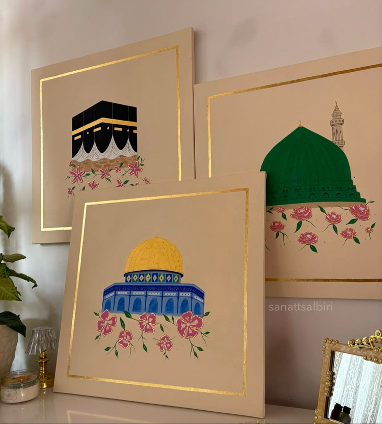 Üç mescid çiçekli ve Ayasofya
