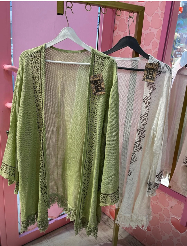 İthal işlemeli kimono