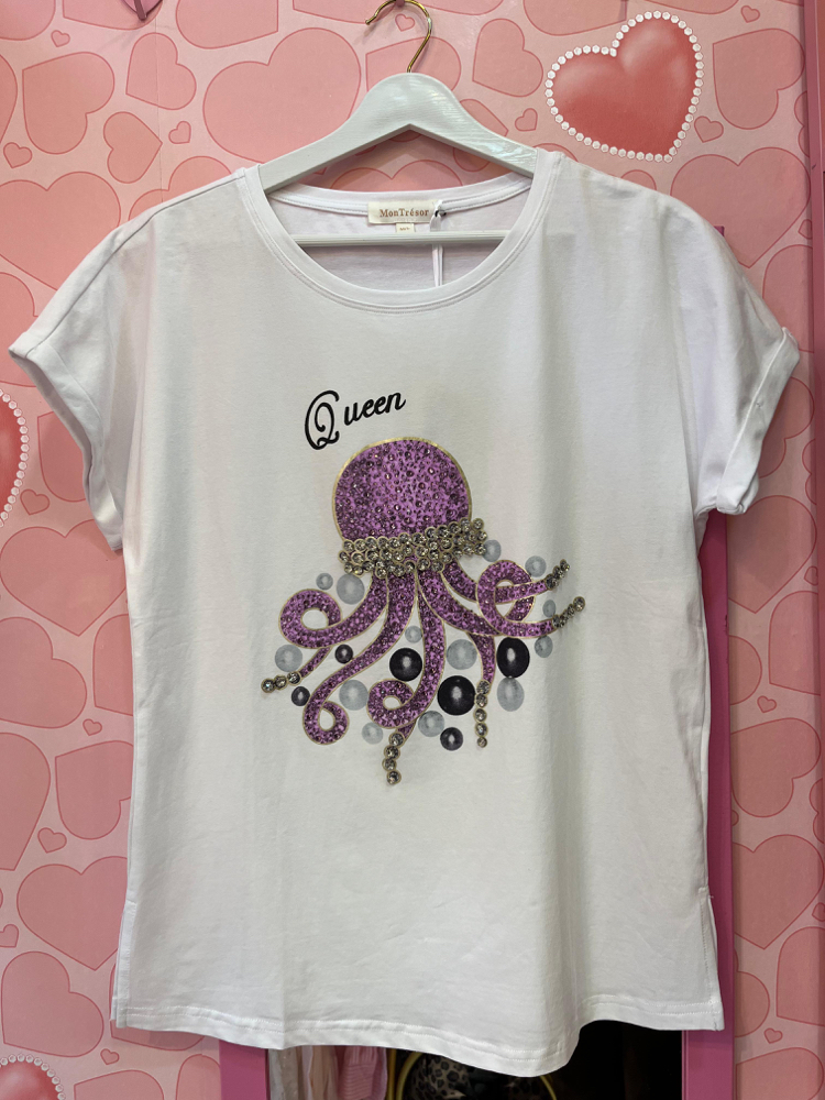 Taşlı ahtapotlu premium tshirt