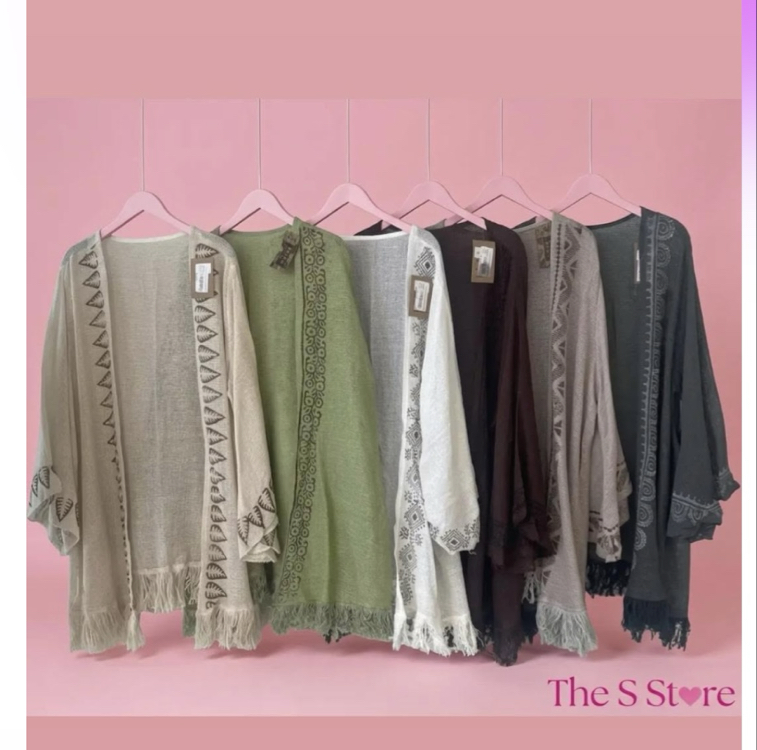 İthal işlemeli kimono