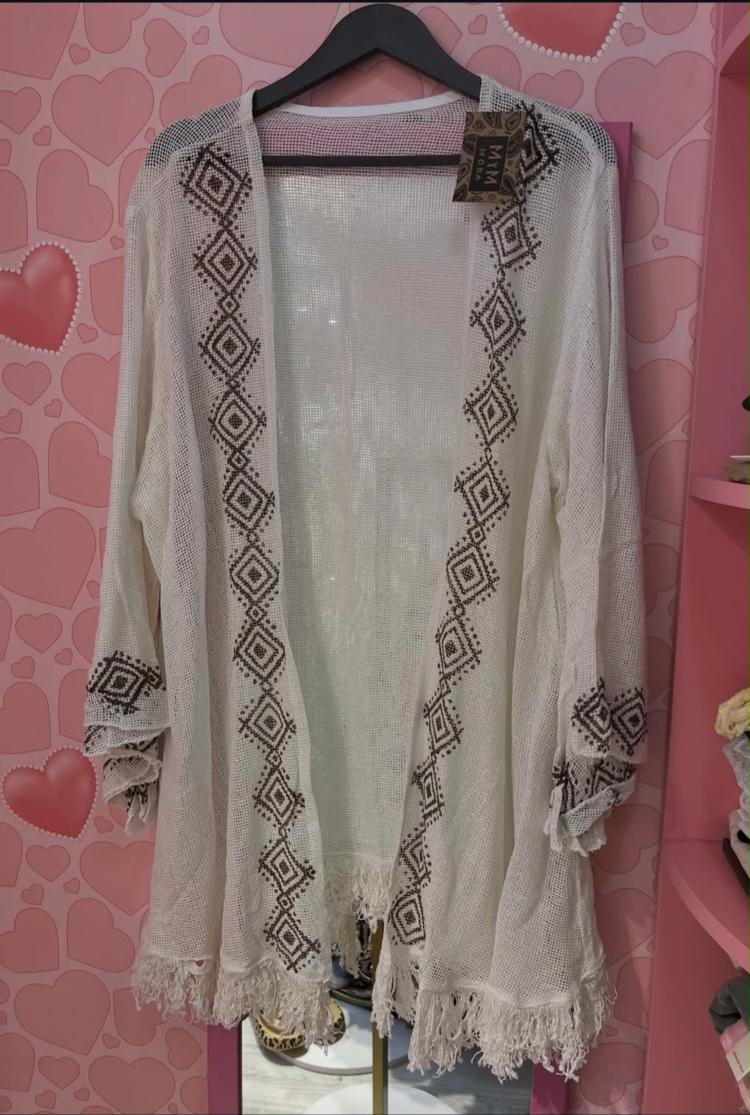 İthal işlemeli kimono