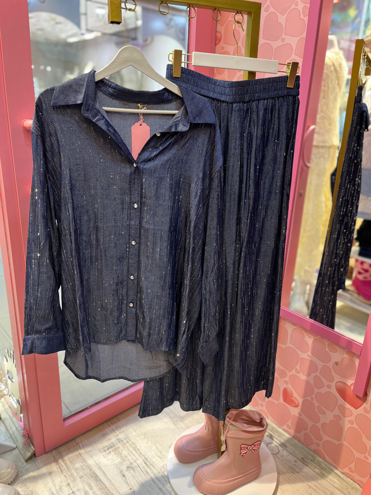 Taşlı tencel takım
