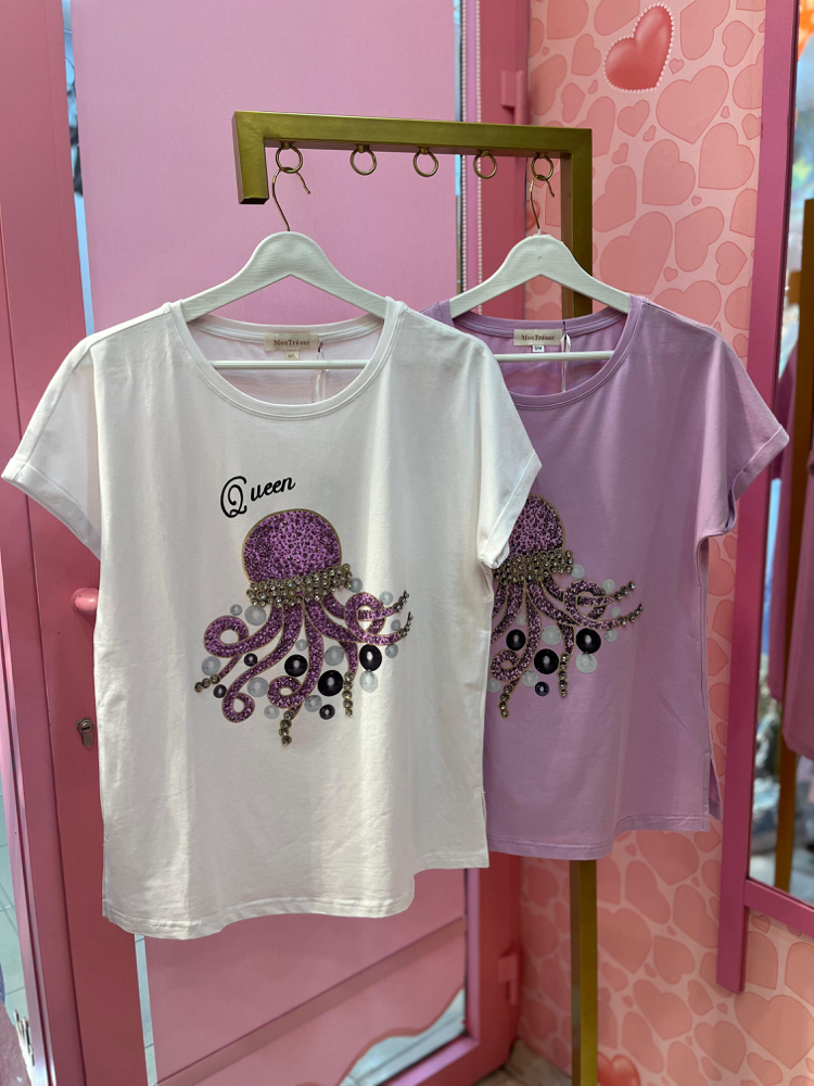 Taşlı ahtapotlu premium tshirt