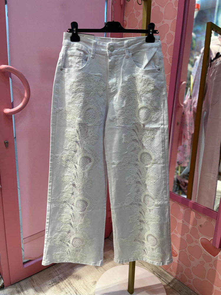 Dantel işlemeli premium jean