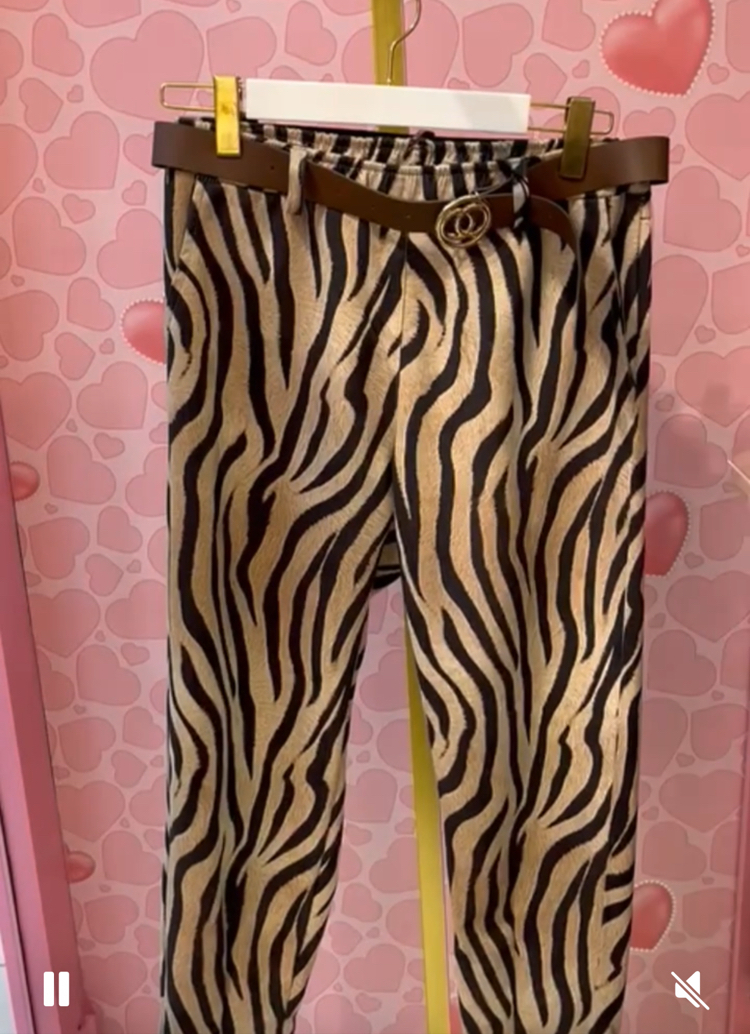 Zebra desen İtalyan pantolon