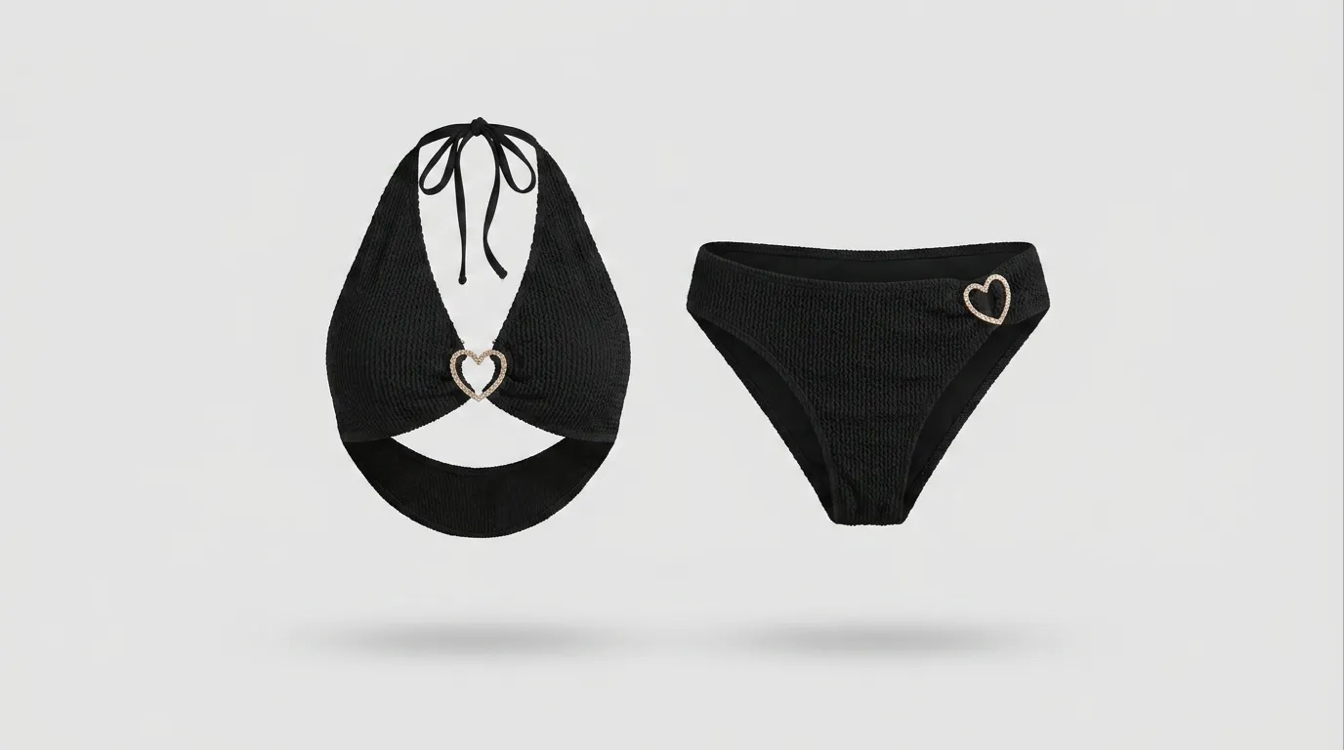 Kalp aksesuarlı bikini