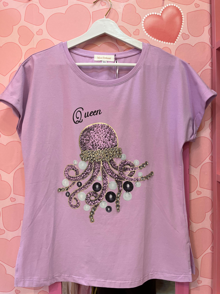 Taşlı ahtapotlu premium tshirt