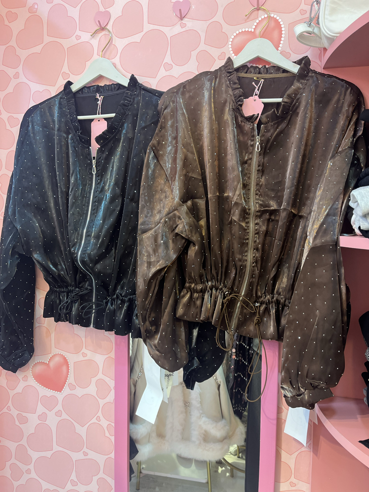 Mini taşlı bomber ceket