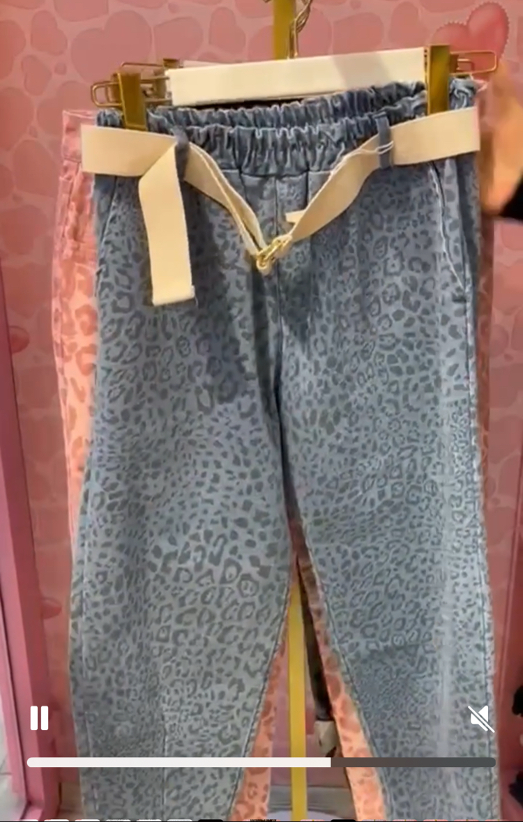 Leopar desenli İtalyan jean