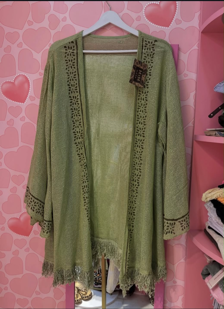 İthal işlemeli kimono