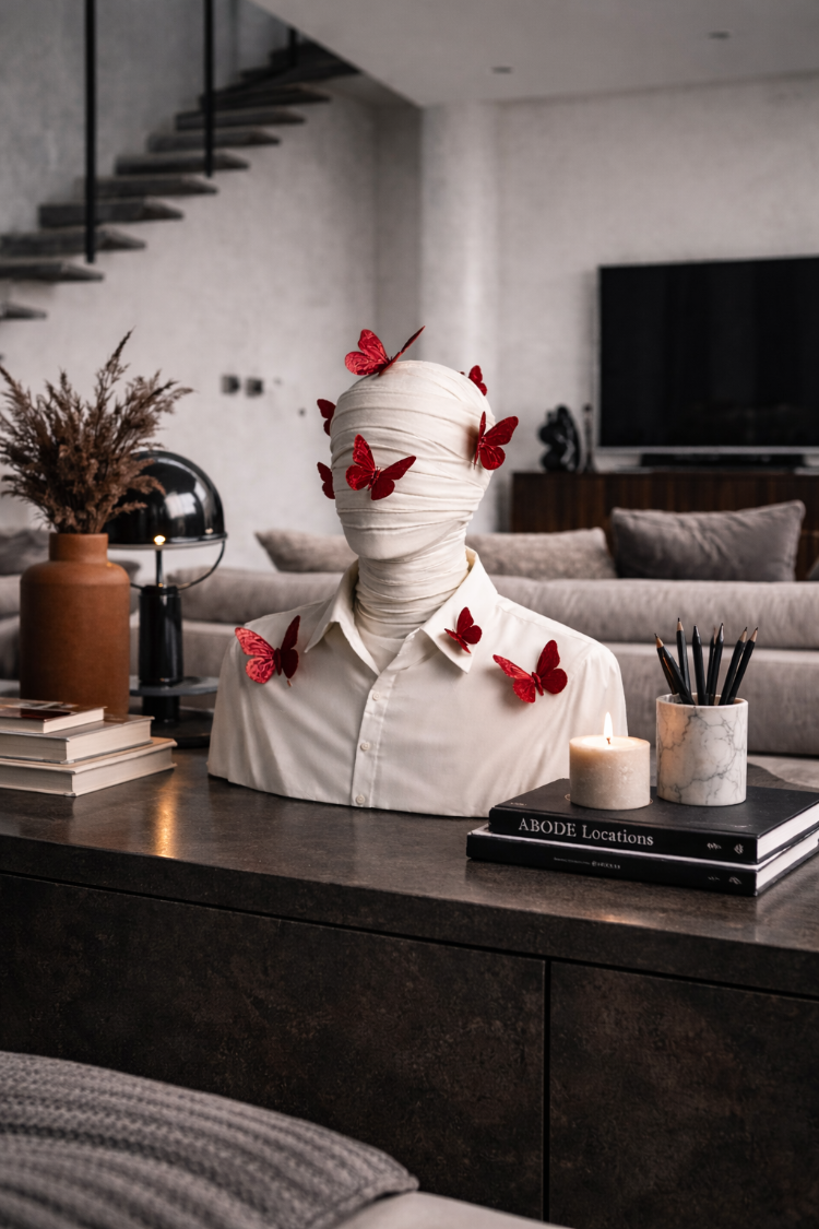 Butterfly Passion Mumya Büst | 270mm x 250mm Büyük Boy Dekorasyon