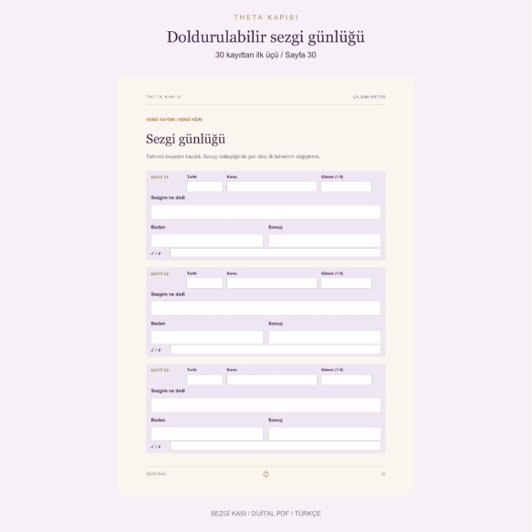 Sezgi Kası | El Kitabı + Doldurulabilir Çalışma Defteri (PDF)