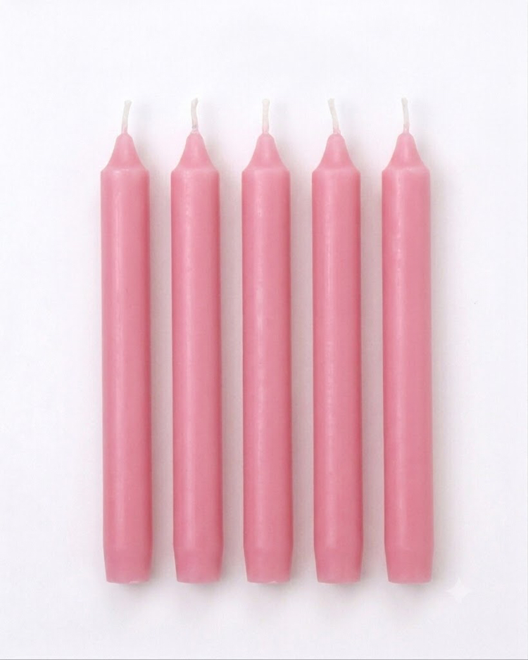 5 Adet Pembe Renk Mum
