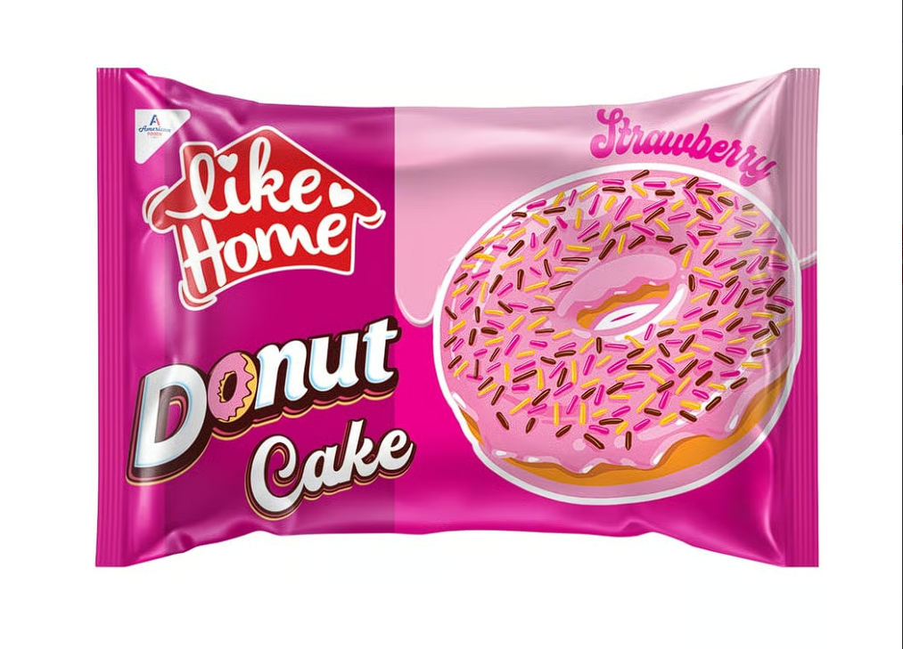 American Foods Like Home Donut Cake 40G Çilekli (144'lü)