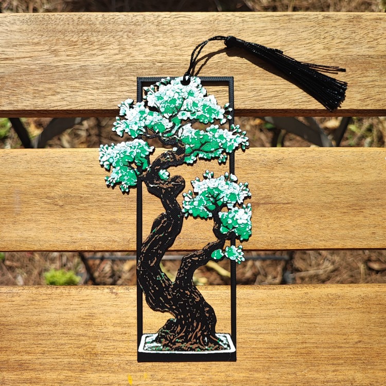 Tia Craft Bonsai Ağacı Motifli 3D Kitap Ayracı Yeşil Püsküllü Dekoratif Hediyelik