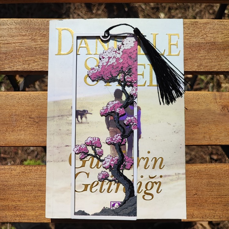 Tia Craft Sakura Ağacı Motifli 3D Kitap Ayracı Pembe Püsküllü Dekoratif Hediyelik
