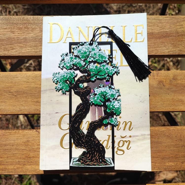 Tia Craft Bonsai Ağacı Motifli 3D Kitap Ayracı Yeşil Püsküllü Dekoratif Hediyelik
