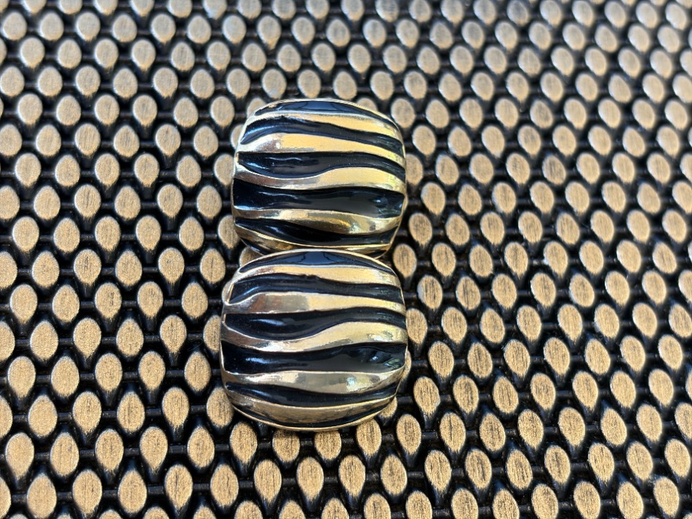 Vintage Black & Gold Küpe 1980s