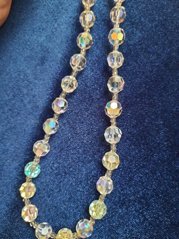 Vintage 1950s AURORA BOREALİS KRISTAL Kolye
