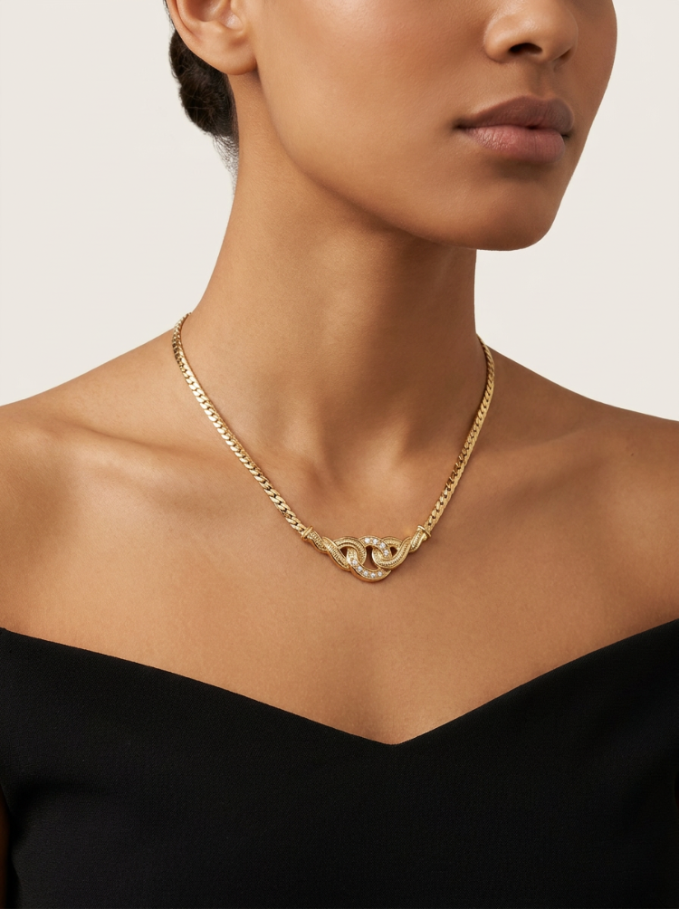 Vintage CHRISTIAN DIOR INFINITY Kolye- 1980s