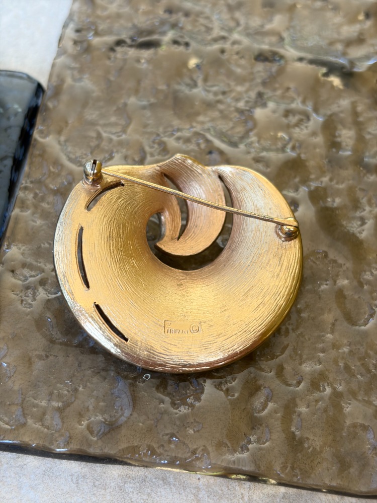 TRIFARI BROŞ Soyut Swirl Tasarım 1960s