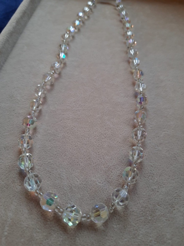Vintage 1950s AURORA BOREALİS KRISTAL Kolye